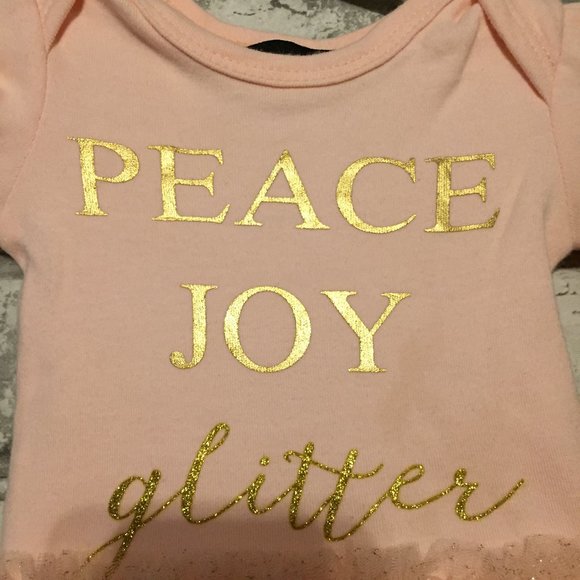 PEACE JOY GLITTER Dress 0-3 Months - Picture 2 of 3